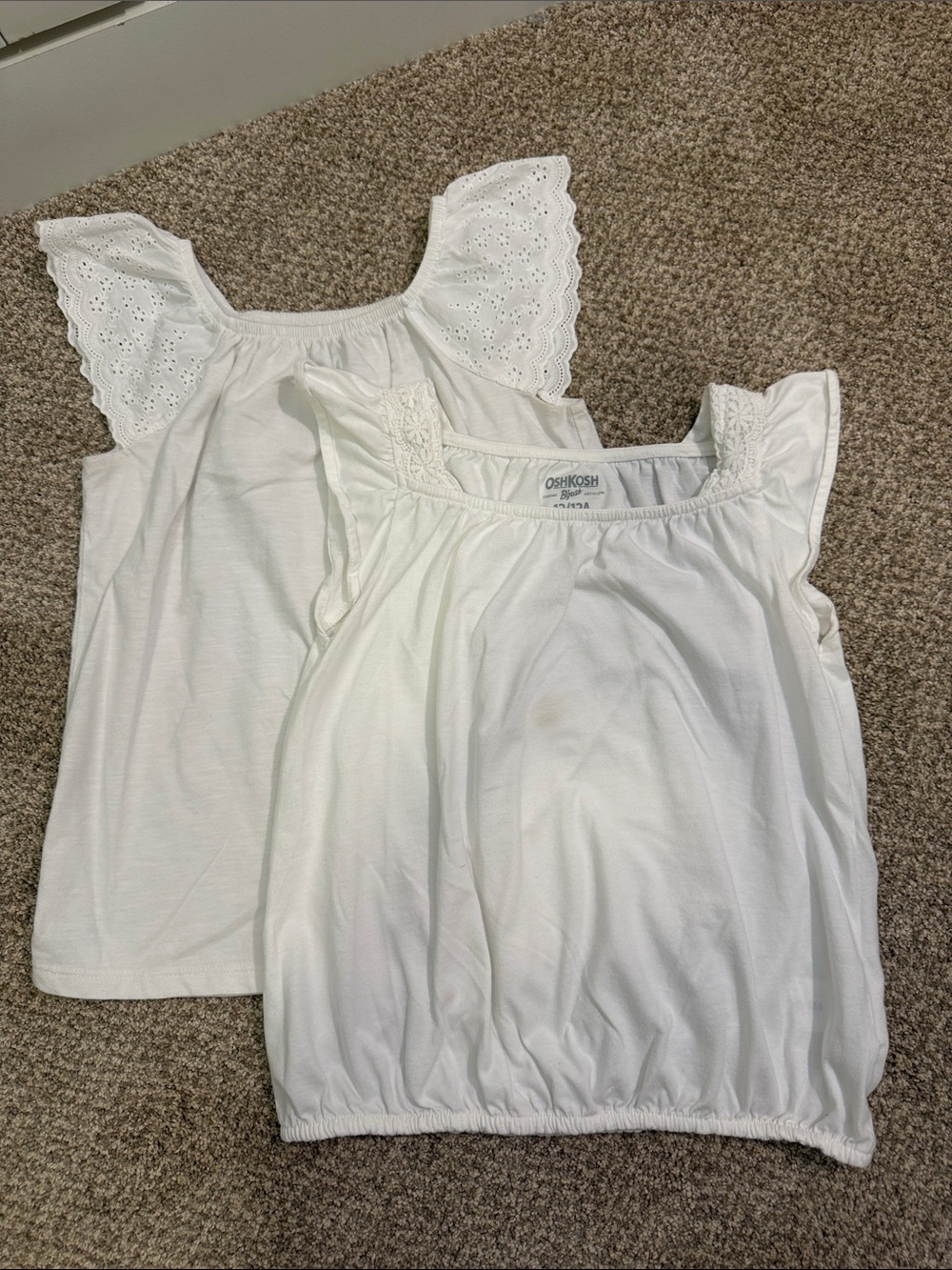 OshKosh B'gosh & Cat & Jack White Girls' Cotton Eyelet & Smocked Tank Tops